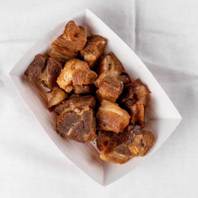 Pork Fried Rinds & Fried Yucca Root.